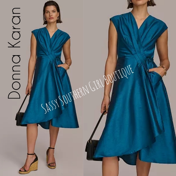 Donna Karan Dresses & Skirts - 🆕⭐ Donna Karan Black Label teal midi dress